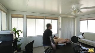 LOAN4K. Allie tells she is a stripper so why loan agent gets horny