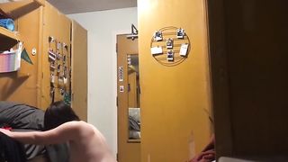 Chrissy in her dorm on spycam